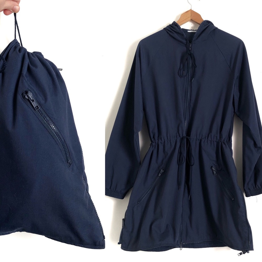 Vntg Canvas Pack Away Cinched Waist Utility Jacket